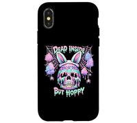 Carcasa para iPhone X/XS Dead Inside But Hoppy Skull Bunny Pastel Goth Easter