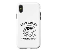 Carcasa para iPhone X/XS Dear Cancer Wrong Dog Funny Cancer Concientización del Cáncer Diseño de Perro