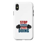 Carcasa para iPhone X/XS Deja de Pensar Comienza a Hacer motivación con Barra