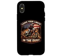 Carcasa para iPhone X/XS Deja Tus límites en el Polvo USA Dirt Bike Motocross Rider