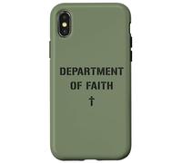 Carcasa para iPhone X/XS Department of Faith - Military Christian Cross of Jesus