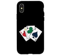 Carcasa para iPhone X/XS Desgaste del Estilo del Casino del póquer de los Naipes de Cuatro ases Que