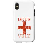 Carcasa para iPhone X/XS Deus Vult Dios Will Es I Cruzada Templario Medieval Cruz