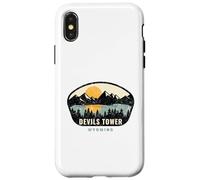 Carcasa para iPhone X/XS Devils Tower Wyoming, Recuerdo de Vacaciones WY