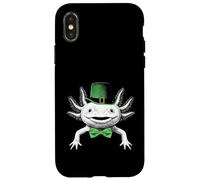 Carcasa para iPhone X/XS Día de San Patricio Irlandés Suerte Axolotl Shamrock Paddy's Day