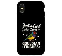 Carcasa para iPhone X/XS Diamante de Gould Just a Girl Who Loves Gouldian Finch