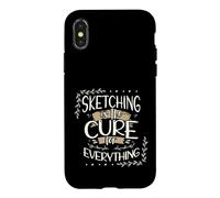 Carcasa para iPhone X/XS Dibujar es mi Cura para Todo Artista