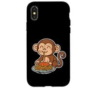 Carcasa para iPhone X/XS Dibujos Animados de Pasta de Mono