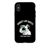 Carcasa para iPhone X/XS Dicho Divertido Olvídate de la Seguridad del Laboratorio Quiero superpoderes