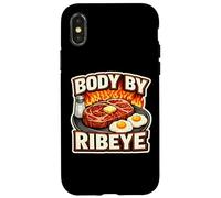 Carcasa para iPhone X/XS Dieta carnívora Body by Ribeye, cetogénica, para Amantes de la Carne, Gimnasio