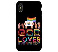 Carcasa para iPhone X/XS Dios ama a Todos Gay Christian Rainbow Meme