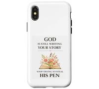 Carcasa para iPhone X/XS Dios aún no ha Terminado Fe sobre el Miedo Siempre Mensajes bíblicos Esperanza