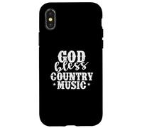 Carcasa para iPhone X/XS Dios Bendiga a la música Country USA America Cowboys