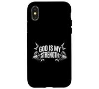 Carcasa para iPhone X/XS Dios es mi Fuerza Christian Gimnasio Fitness Motivacional