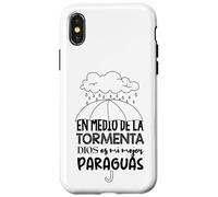 Carcasa para iPhone X/XS Dios es mi Paraguas en Medio de la tormenta