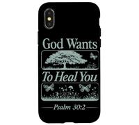 Carcasa para iPhone X/XS Dios Quiere Sanarte Salmo 30:2 Culto de fe Cristiana