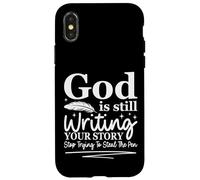 Carcasa para iPhone X/XS Dios Sigue escribiendo tu Historia Humor Cristiano Divertido