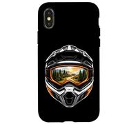 Carcasa para iPhone X/XS Dirt Bike Rider Casco Motocross Trail Motocicleta