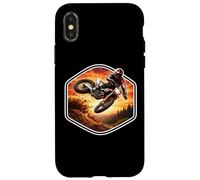 Carcasa para iPhone X/XS Dirt Bike Rider Motocross Lover Motocicleta Motocicleta Puesta de Sol
