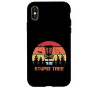 Carcasa para iPhone X/XS Disc Golf Stupid Tree Vintage Disc Sport Frisbee Saying