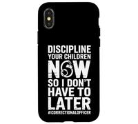 Carcasa para iPhone X/XS Disciplina Divertida Que Sus Hijos Dicen Oficial correccional