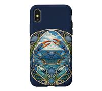 Carcasa para iPhone X/XS Diseño Art Nouveau Blue Crab Sea Life