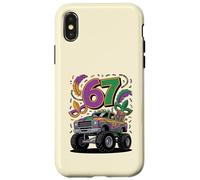 Carcasa para iPhone X/XS Diseño de Carnaval de Mardi Gras Monster Car Truck 67