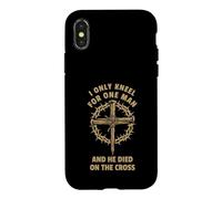 Carcasa para iPhone X/XS Diseño de Christian Faith Jesus Cross arrodillado para un Solo Hombre