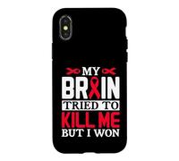 Carcasa para iPhone X/XS Diseño de Cinta MY Brain Tried TO Kill ME Pero I Won