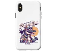 Carcasa para iPhone X/XS Diseño de Estilo Retro Venice Florida Paradise Cocodril