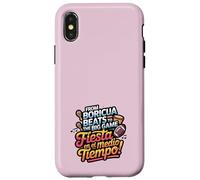 Carcasa para iPhone X/XS Diseño de Fiesta Latina, gráfico de celebración de Boricua Beats
