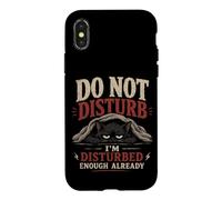 Carcasa para iPhone X/XS Diseño de Gato con Texto en inglés Do Not Disturb I'm Disturbed Enough Already Moody Cat