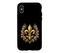 Carcasa para iPhone X/XS Diseño de laureles de Flor de lis con símbolo heráldico Real