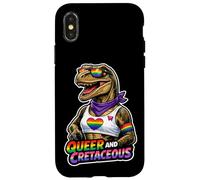 Carcasa para iPhone X/XS Diseño de Orgullo de Dinosaurio arcoíris Queer y cretácico