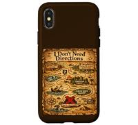 Carcasa para iPhone X/XS Diseño Divertido de papá I Don't Need Directions - Mapa
