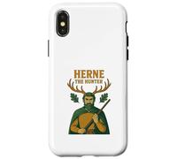 Carcasa para iPhone X/XS Diseño folclórico de Herne The Hunter English Woodland Spirit