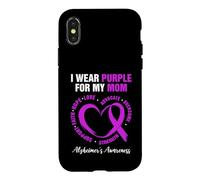 Carcasa para iPhone X/XS Diseño I Wear Purple For My Mom - Concientización sobre el Alzheimer