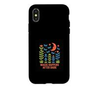 Carcasa para iPhone X/XS Diseño Magic Happens After Dark Moon & Flowers