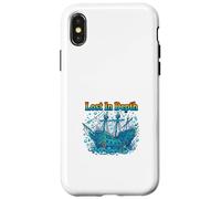 Carcasa para iPhone X/XS Diseño Misterioso del océano de Barco hundido en Profundidad