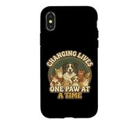 Carcasa para iPhone X/XS Diseño Vintage de Rescate de Mascotas Que Cambia Vidas una Pata a la Vez