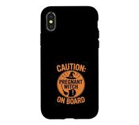 Carcasa para iPhone X/XS Disfraz de Halloween Embarazada Espeluznante mamá bebé Boo vibras