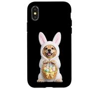 Carcasa para iPhone X/XS Disfraz de Perro Cocker Spaniel con Conejito de Pascua