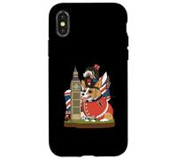 Carcasa para iPhone X/XS Disfraz de Perro Corgi británico en Guardia del Rey Londres Inglaterra