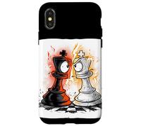 Carcasa para iPhone X/XS Disfraz de Rey de ajedrez Genial para los Amantes de Las Piezas y los peones