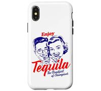 Carcasa para iPhone X/XS Disfrute de Tequila Desayuno de campeones Retro
