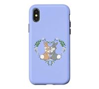 Carcasa para iPhone X/XS Disney Bambi Thumper & Miss Bunny Floral Heart Valentine's