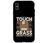Carcasa para iPhone X/XS Disquete Retro Touch Grass Disconnect para conectar