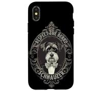 Carcasa para iPhone X/XS Distinguido Schnauzer Vintage Barbudo Caballero