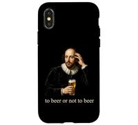 Carcasa para iPhone X/XS Divertida Cerveza Shakespeare Beber Bar Vintage Fiesta Humor Regalo