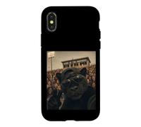 Carcasa para iPhone X/XS Divertida Mascota de Panther Student para Selfies Vintage para el Día del Juego